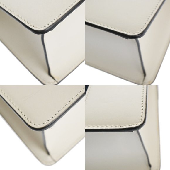 GUCCI Logo Sylvie 2Way Mini Shoulder Hand Bag Leather White Italy 660RJ172 - Picture 5 of 16